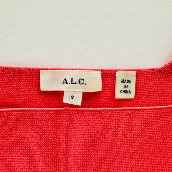 A.L.C. Women's Victoria Tank Crop Top Lychee Pink Size Small Viscose Stretch - Picture 3 of 5